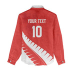 Custom New Zealand Cricket Women Casual Shirt Kiwi Birds Haka Dance Red Fern Sporty Style