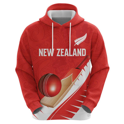 Custom New Zealand Cricket Zip Hoodie Kiwi Birds Haka Dance Red Fern Sporty Style