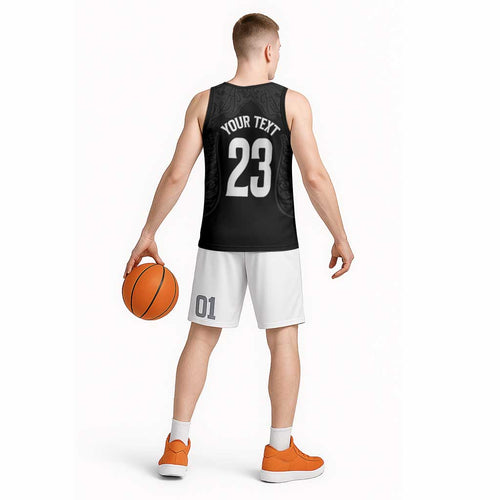 New Zealand Basketball Ta Moko Tribal Custom Basketball Jersey