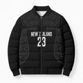 New Zealand Basketball Ta Moko Tribal Custom Bomber Puffer Jacket