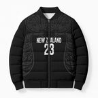 New Zealand Basketball Ta Moko Tribal Custom Bomber Puffer Jacket