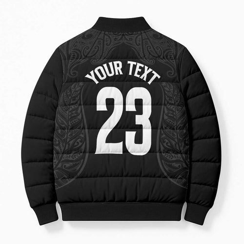 New Zealand Basketball Ta Moko Tribal Custom Bomber Puffer Jacket