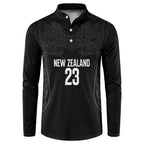 New Zealand Basketball Ta Moko Tribal Custom Button Sweatshirt