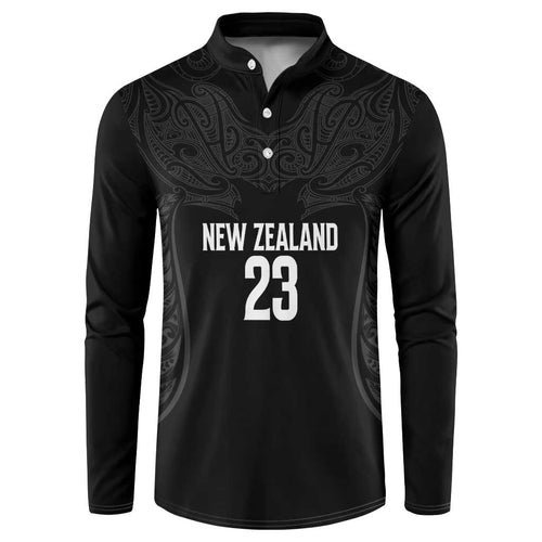 New Zealand Basketball Ta Moko Tribal Custom Button Sweatshirt
