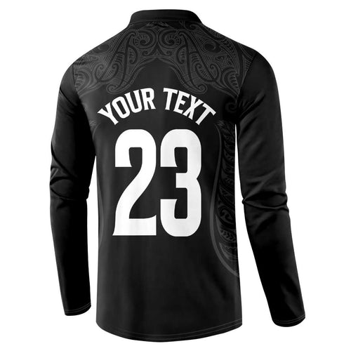 New Zealand Basketball Ta Moko Tribal Custom Button Sweatshirt