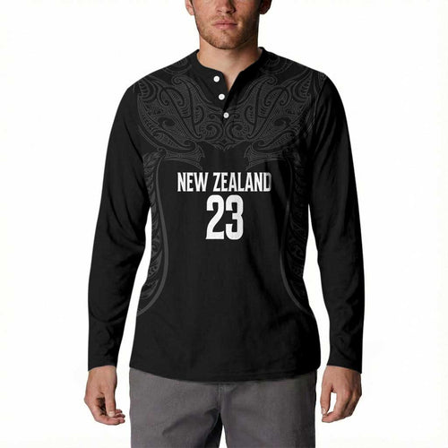 New Zealand Basketball Ta Moko Tribal Custom Button Sweatshirt