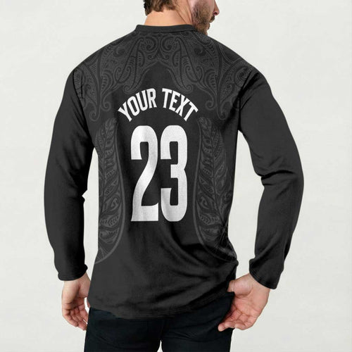 New Zealand Basketball Ta Moko Tribal Custom Button Sweatshirt