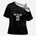 New Zealand Basketball Ta Moko Tribal Custom Cross Shoulder Shirt