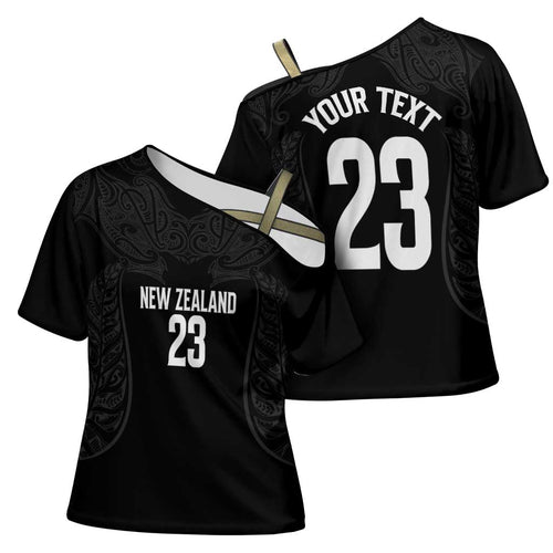 New Zealand Basketball Ta Moko Tribal Custom Cross Shoulder Shirt