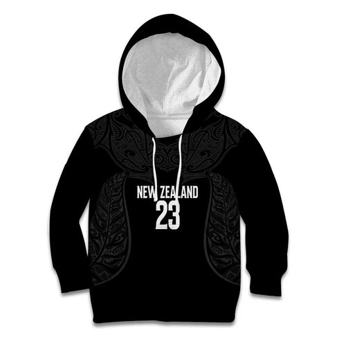 New Zealand Basketball Ta Moko Tribal Custom Kid Hoodie