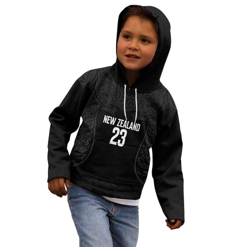 New Zealand Basketball Ta Moko Tribal Custom Kid Hoodie