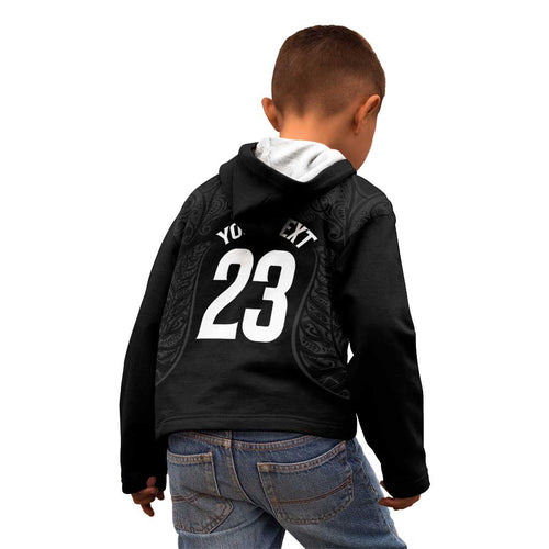 New Zealand Basketball Ta Moko Tribal Custom Kid Hoodie