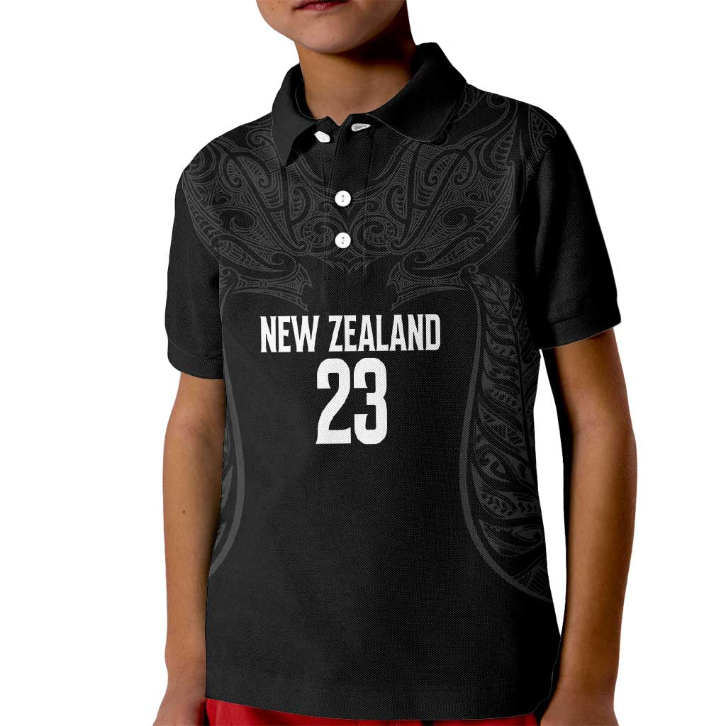 New Zealand Basketball Ta Moko Tribal Custom Kid Polo Shirt