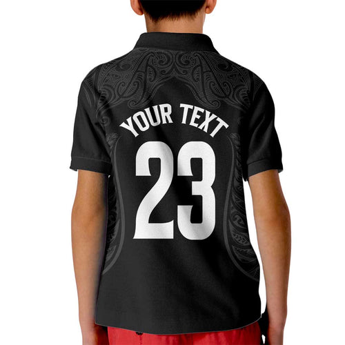 New Zealand Basketball Ta Moko Tribal Custom Kid Polo Shirt