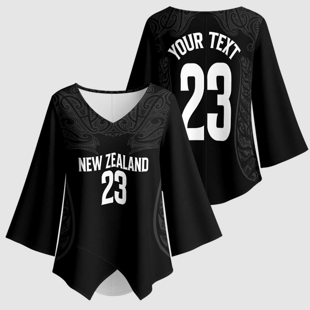 New Zealand Basketball Ta Moko Tribal Custom Kimono Sleeve Blouse