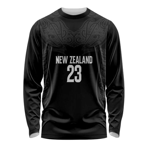 New Zealand Basketball Ta Moko Tribal Custom Long Sleeve Shirt