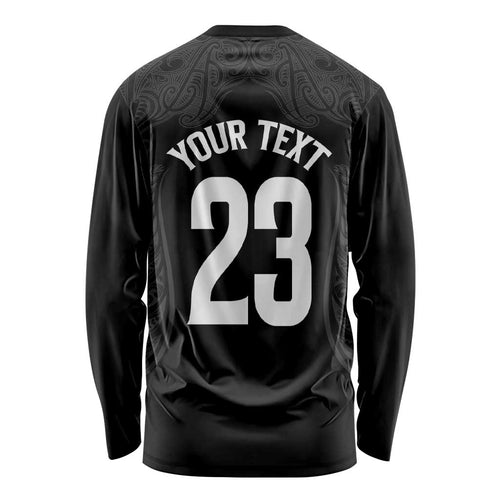 New Zealand Basketball Ta Moko Tribal Custom Long Sleeve Shirt