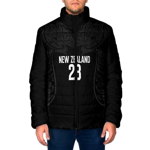 New Zealand Basketball Ta Moko Tribal Custom Padded Jacket