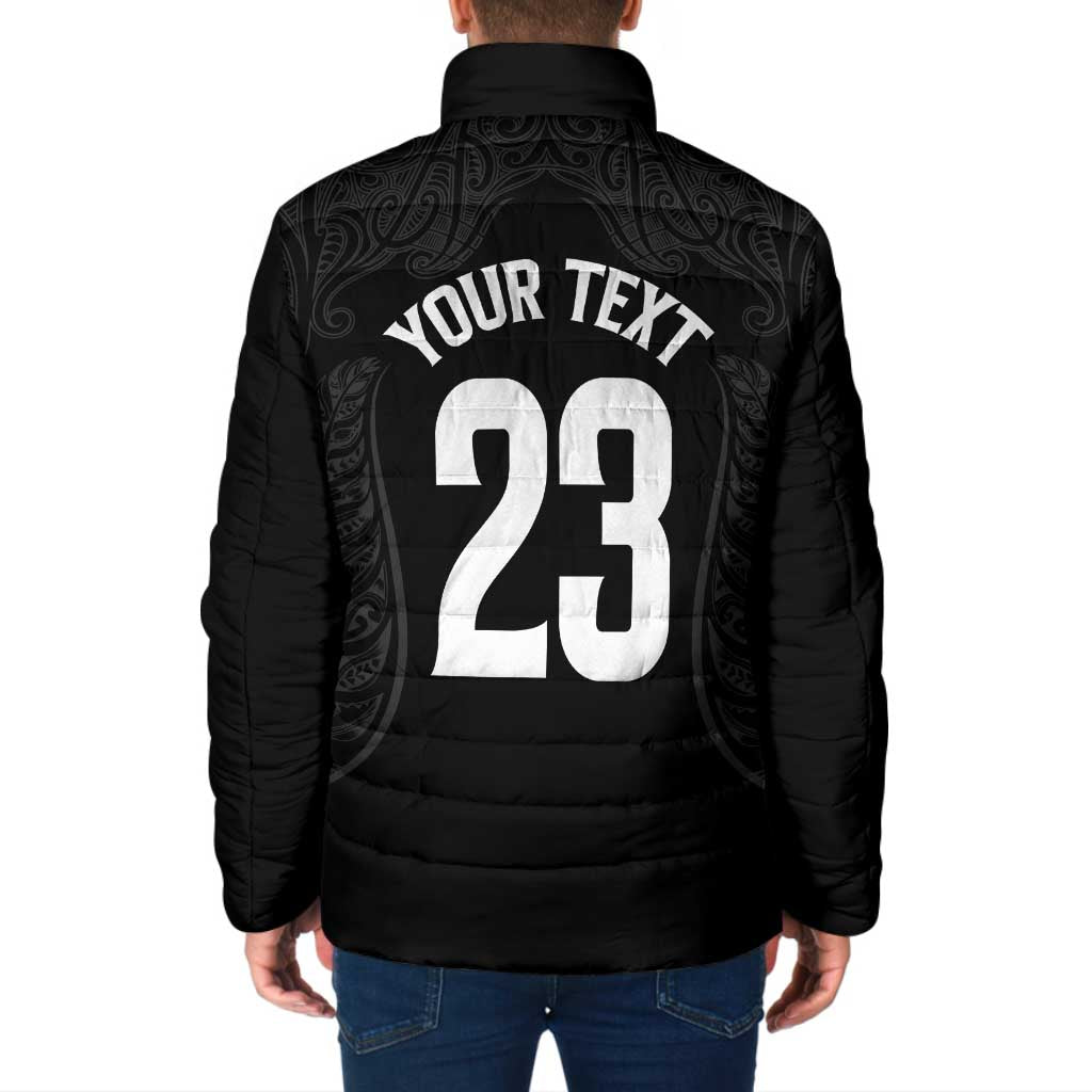 New Zealand Basketball Ta Moko Tribal Custom Padded Jacket