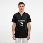 New Zealand Basketball Ta Moko Tribal Custom Scrub Top
