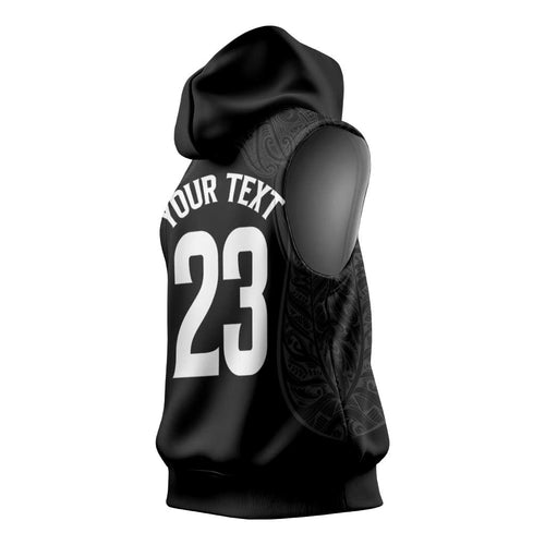 New Zealand Basketball Ta Moko Tribal Custom Sleeveless Hoodie