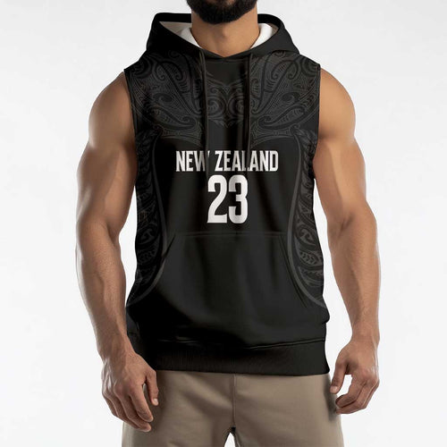 New Zealand Basketball Ta Moko Tribal Custom Sleeveless Hoodie