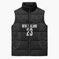 New Zealand Basketball Ta Moko Tribal Custom Sleeveless Puffer Jacket