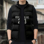 New Zealand Basketball Ta Moko Tribal Custom Sleeveless Puffer Jacket