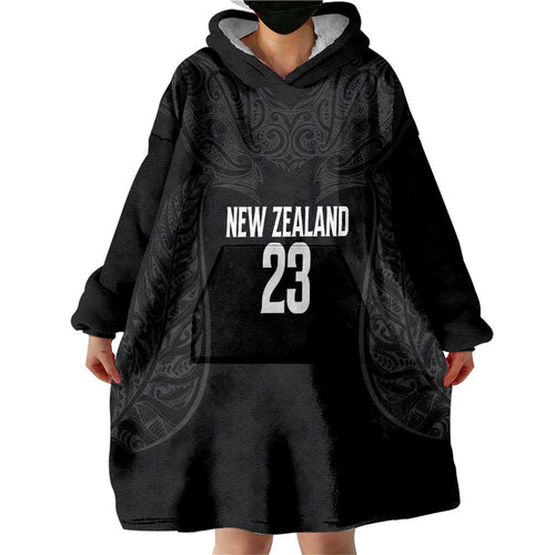 New Zealand Basketball Ta Moko Tribal Custom Wearable Blanket Hoodie