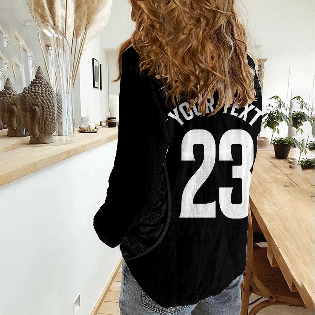 New Zealand Basketball Ta Moko Tribal Custom Women Casual Shirt