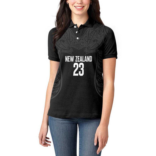New Zealand Basketball Ta Moko Tribal Custom Women Polo Shirt