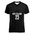 New Zealand Basketball Ta Moko Tribal Custom Women V-Neck T-Shirt
