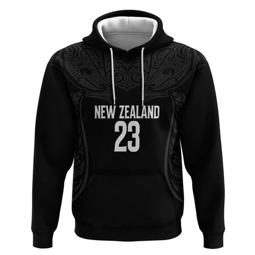New Zealand Basketball Ta Moko Tribal Custom Zip Hoodie