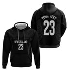 New Zealand Basketball Ta Moko Tribal Custom Zip Hoodie