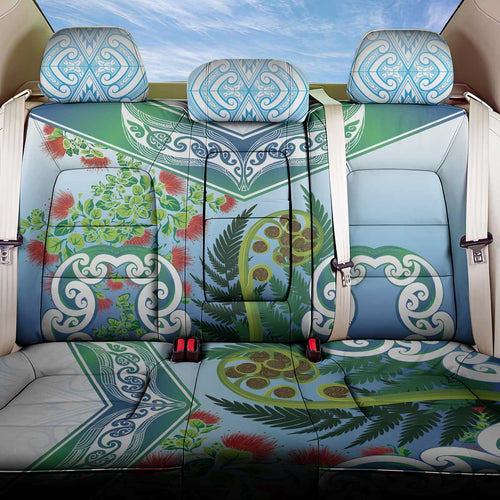 Aotearoa New Zealand Natural Plants Back Car Seat Cover Pohutukawa with Silver Ferns Koru Frond Maori Tattoos