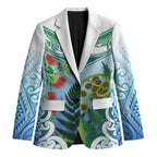 Aotearoa New Zealand Natural Plants Blazer Pohutukawa with Silver Ferns Koru Frond Maori Tattoos