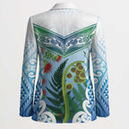 Aotearoa New Zealand Natural Plants Blazer Pohutukawa with Silver Ferns Koru Frond Maori Tattoos