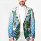 Aotearoa New Zealand Natural Plants Blazer Pohutukawa with Silver Ferns Koru Frond Maori Tattoos