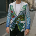 Aotearoa New Zealand Natural Plants Blazer Pohutukawa with Silver Ferns Koru Frond Maori Tattoos