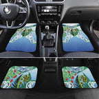 Aotearoa New Zealand Natural Plants Car Mats Pohutukawa with Silver Ferns Koru Frond Maori Tattoos