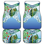 Aotearoa New Zealand Natural Plants Car Mats Pohutukawa with Silver Ferns Koru Frond Maori Tattoos