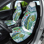 Aotearoa New Zealand Natural Plants Car Seat Cover Pohutukawa with Silver Ferns Koru Frond Maori Tattoos