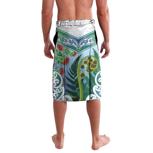 Aotearoa New Zealand Natural Plants Lavalava Pohutukawa with Silver Ferns Koru Frond Maori Tattoos