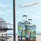 Aotearoa New Zealand Natural Plants Luggage Cover Pohutukawa with Silver Ferns Koru Frond Maori Tattoos