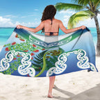 Aotearoa New Zealand Natural Plants Sarong Pohutukawa with Silver Ferns Koru Frond Maori Tattoos