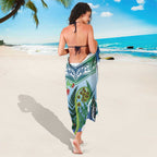 Aotearoa New Zealand Natural Plants Sarong Pohutukawa with Silver Ferns Koru Frond Maori Tattoos