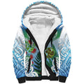 Aotearoa New Zealand Natural Plants Sherpa Hoodie Pohutukawa with Silver Ferns Koru Frond Maori Tattoos