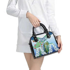 Aotearoa New Zealand Natural Plants Shoulder Handbag Pohutukawa with Silver Ferns Koru Frond Maori Tattoos
