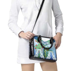 Aotearoa New Zealand Natural Plants Shoulder Handbag Pohutukawa with Silver Ferns Koru Frond Maori Tattoos