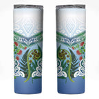 Aotearoa New Zealand Natural Plants Skinny Tumbler Pohutukawa with Silver Ferns Koru Frond Maori Tattoos